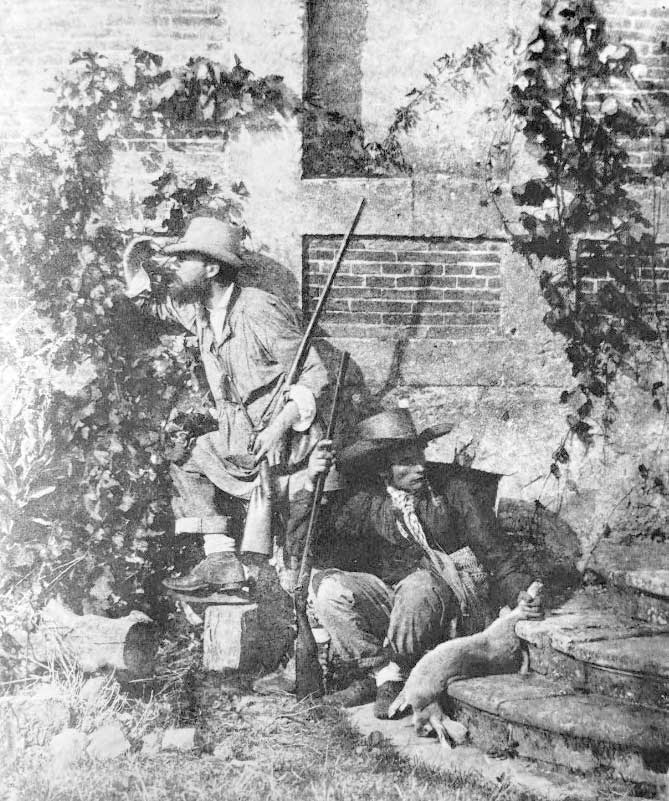 Deux chasseurs sur le perron d'Argentelle, A. Humbert de Mollard